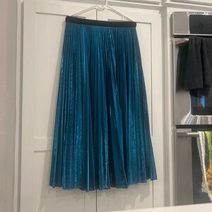 Elegant Blue Pleated Skirt